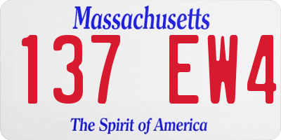 MA license plate 137EW4
