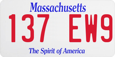 MA license plate 137EW9