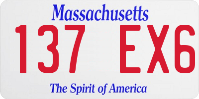 MA license plate 137EX6