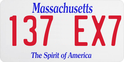 MA license plate 137EX7