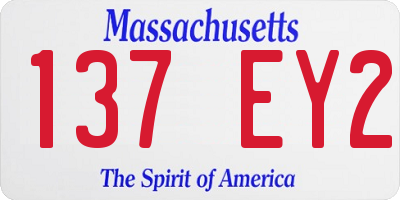 MA license plate 137EY2