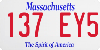 MA license plate 137EY5