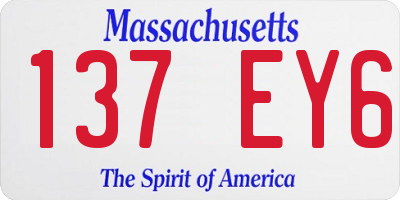 MA license plate 137EY6