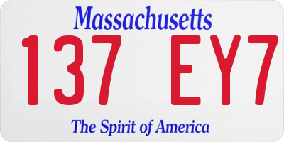 MA license plate 137EY7