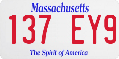 MA license plate 137EY9