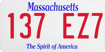 MA license plate 137EZ7