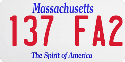 MA license plate 137FA2