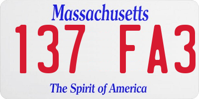MA license plate 137FA3