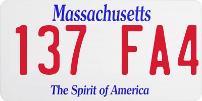 MA license plate 137FA4
