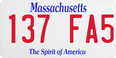 MA license plate 137FA5