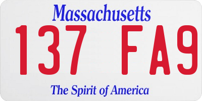 MA license plate 137FA9