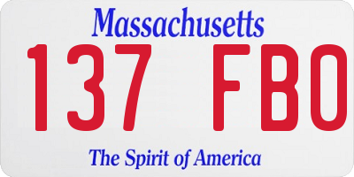 MA license plate 137FB0