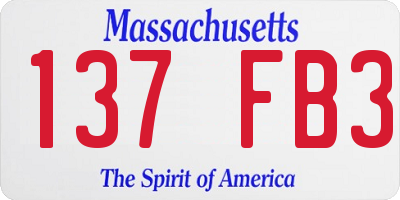 MA license plate 137FB3