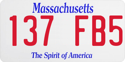 MA license plate 137FB5