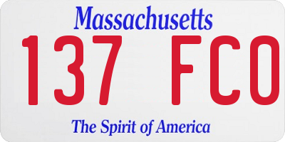 MA license plate 137FC0