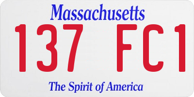 MA license plate 137FC1