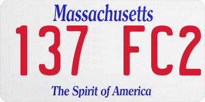 MA license plate 137FC2