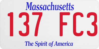 MA license plate 137FC3