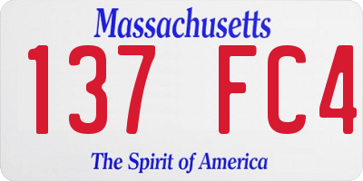 MA license plate 137FC4