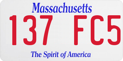 MA license plate 137FC5