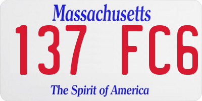 MA license plate 137FC6