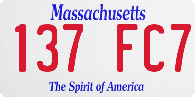 MA license plate 137FC7