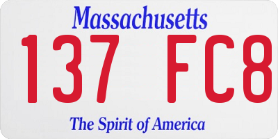 MA license plate 137FC8