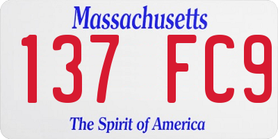 MA license plate 137FC9