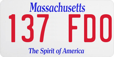 MA license plate 137FD0