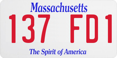 MA license plate 137FD1