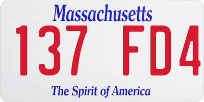 MA license plate 137FD4