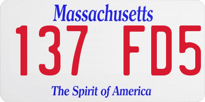 MA license plate 137FD5