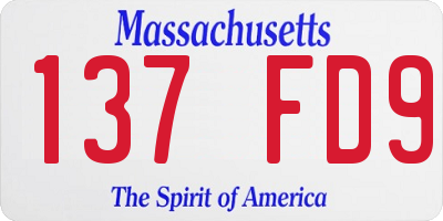 MA license plate 137FD9