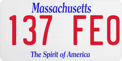 MA license plate 137FE0