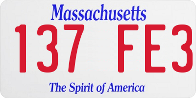 MA license plate 137FE3