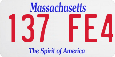 MA license plate 137FE4