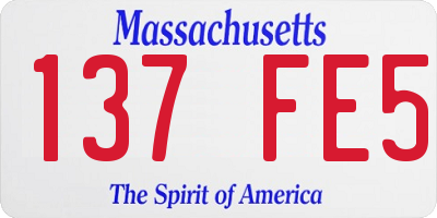 MA license plate 137FE5