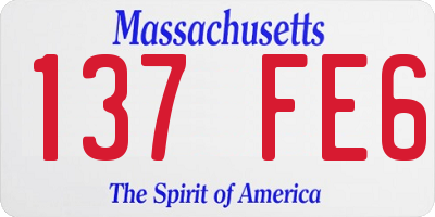 MA license plate 137FE6