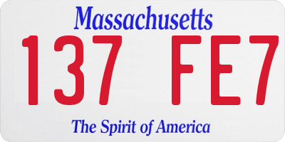MA license plate 137FE7