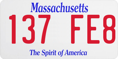 MA license plate 137FE8