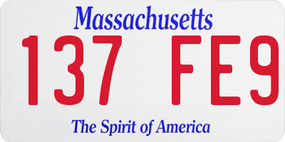 MA license plate 137FE9