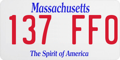 MA license plate 137FF0