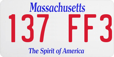 MA license plate 137FF3