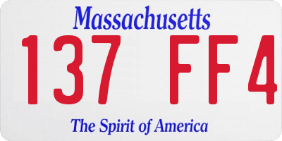 MA license plate 137FF4