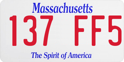MA license plate 137FF5