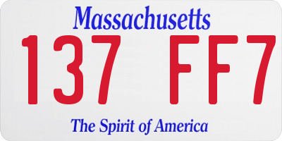 MA license plate 137FF7