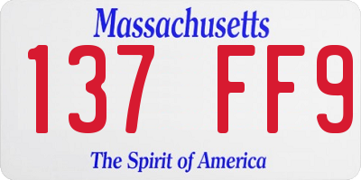 MA license plate 137FF9