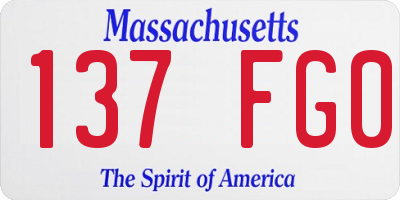 MA license plate 137FG0