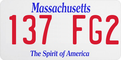 MA license plate 137FG2