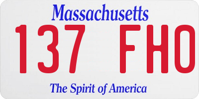 MA license plate 137FH0